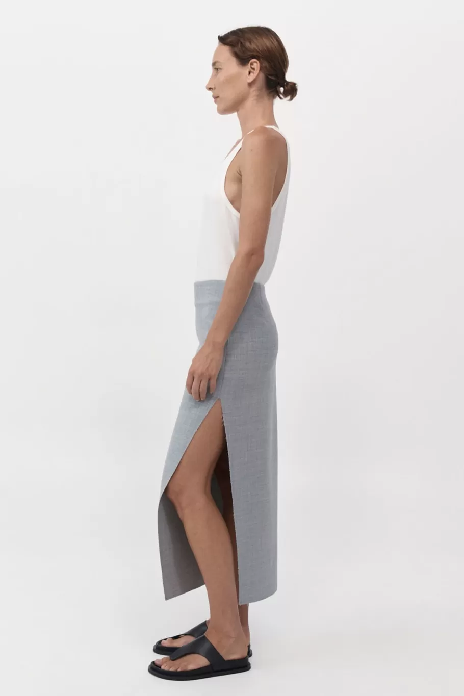 Skirts | St. Agni Raw Hem Midi Skirt - Grey Heather