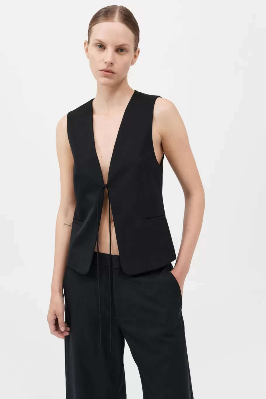 Tops | Tailoring | St. Agni Rouleau Vest - BLACK