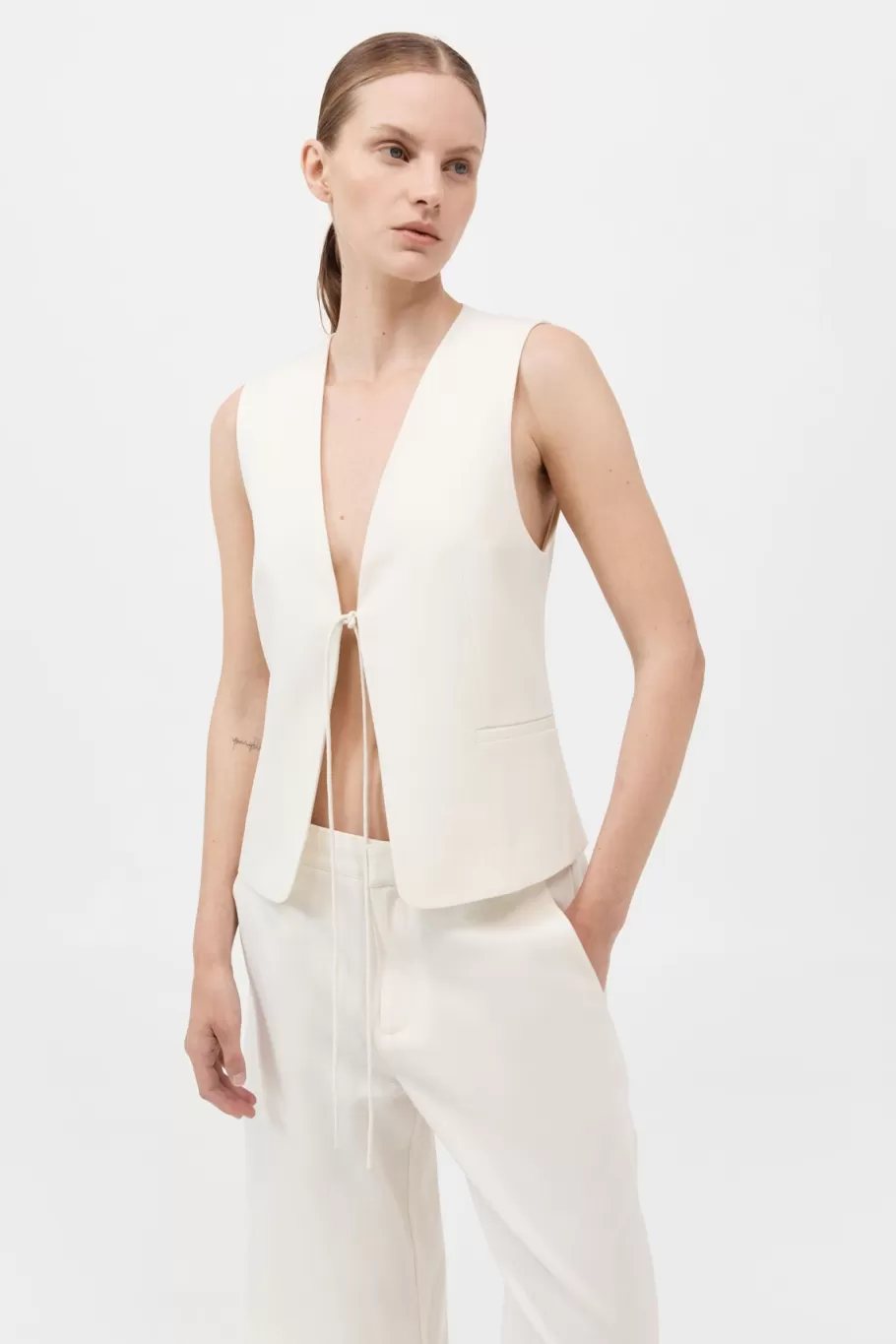 Tops | Tailoring | St. Agni Rouleau Vest - MILK