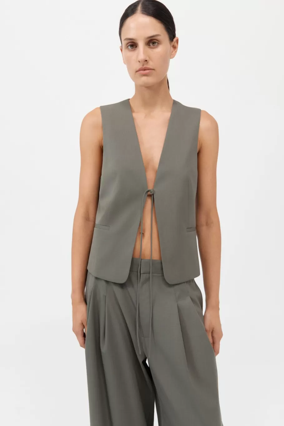 Tops | Tailoring | St. Agni Rouleau Vest - SMOKEY OLIVE