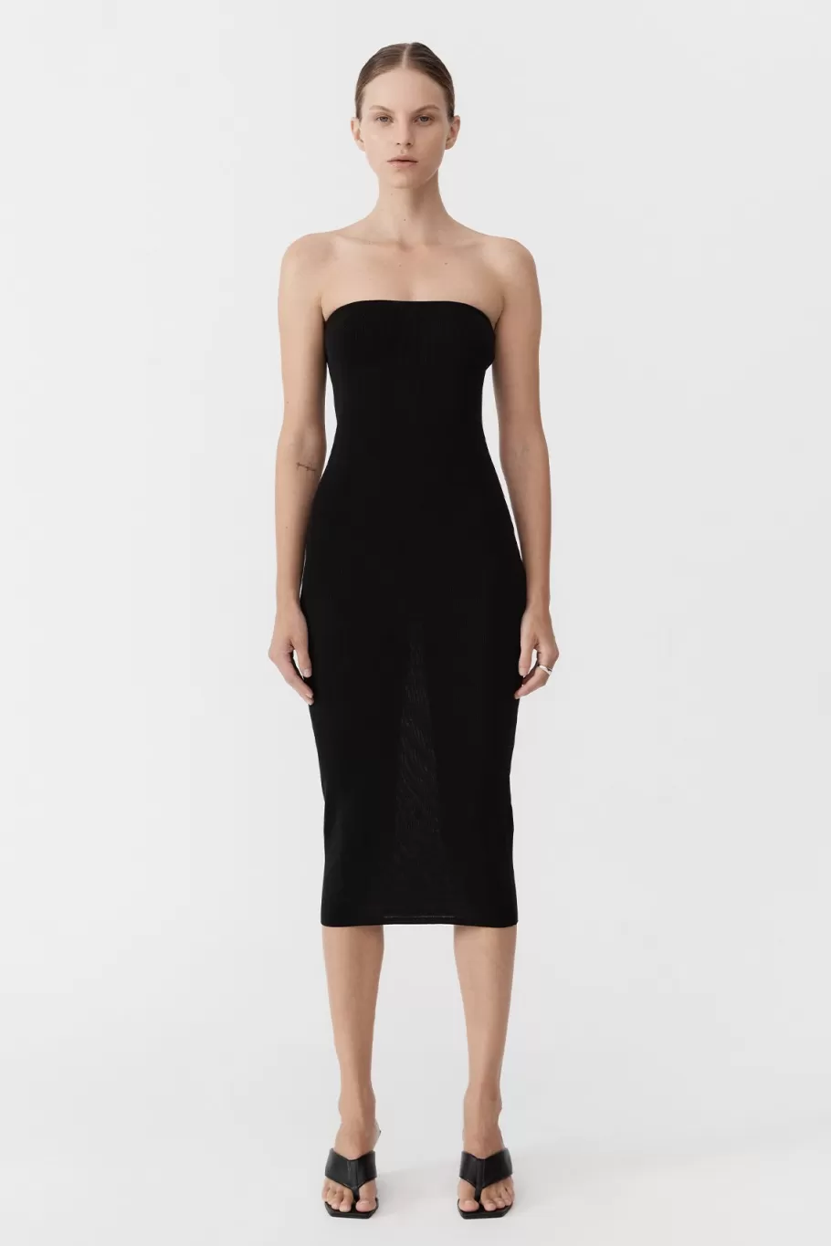 Dresses | Knitwear | St. Agni 90s Strapless Knit Midi Dress - BLACK