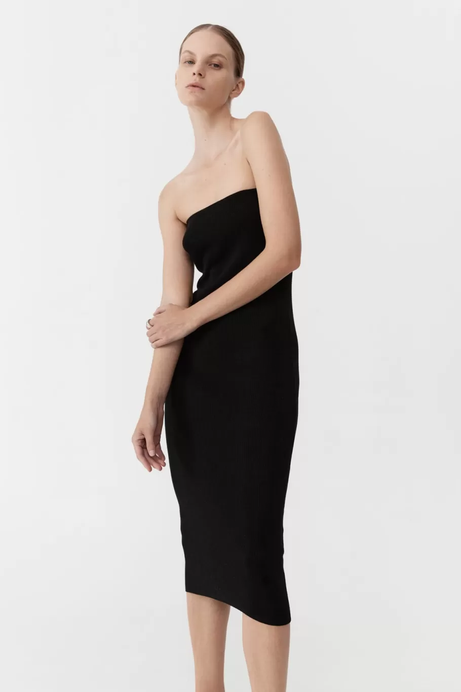 Dresses | Knitwear | St. Agni 90s Strapless Knit Midi Dress - BLACK