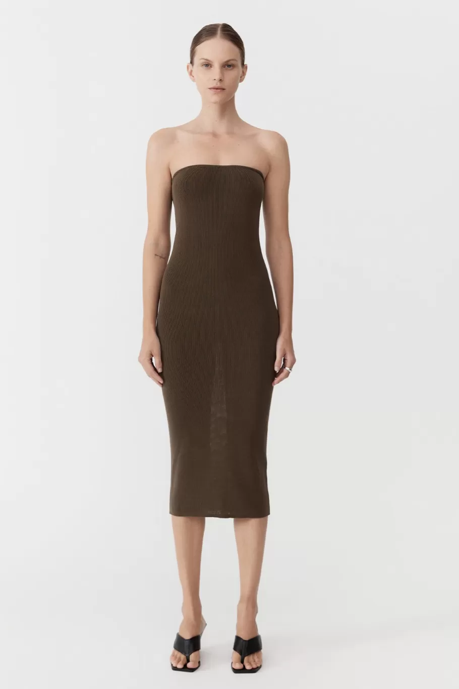 Dresses | Knitwear | St. Agni 90s Strapless Knit Midi Dress - KELP