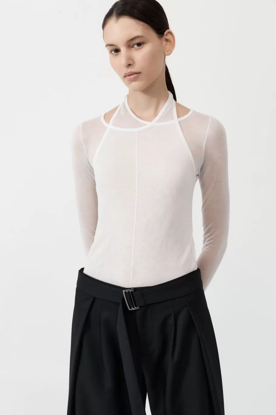 Tops | Knitwear | St. Agni Semi Sheer Loop Top - WHITE