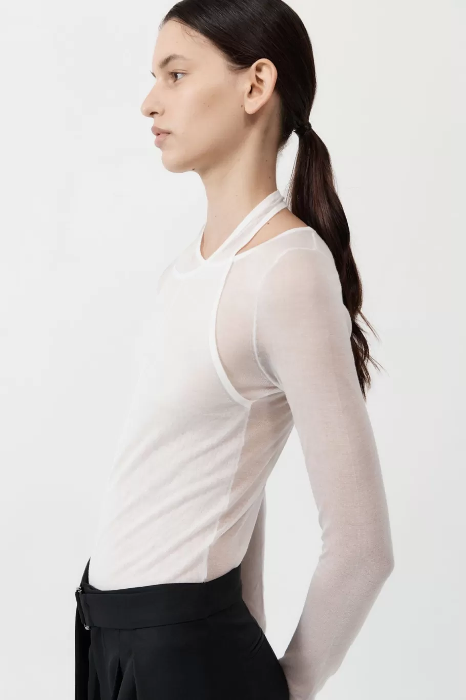 Tops | Knitwear | St. Agni Semi Sheer Loop Top - WHITE