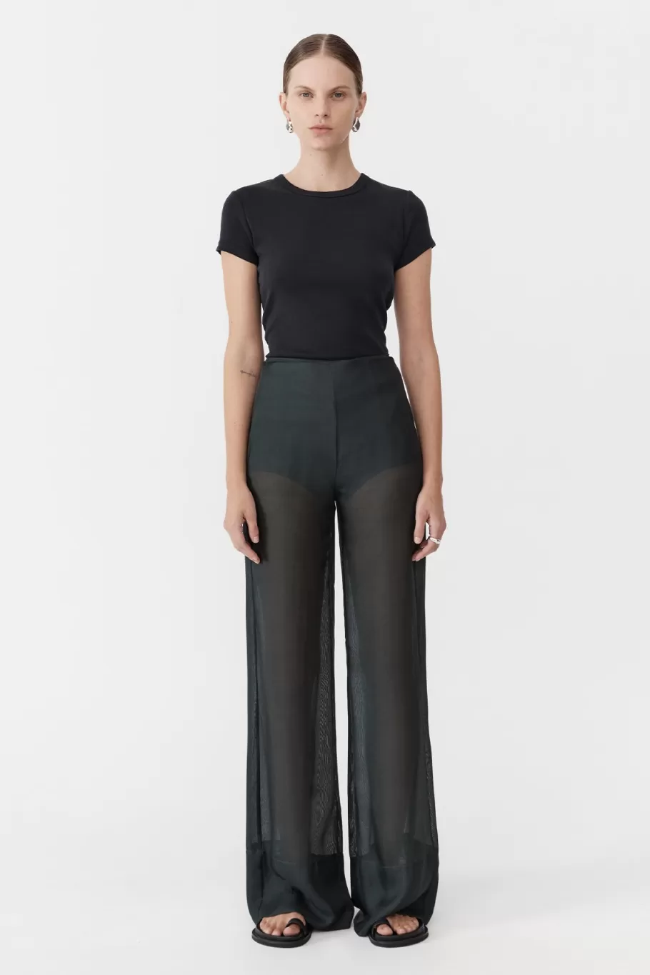 Pants | St. Agni Sheer Silk Gauze Pants - Soot