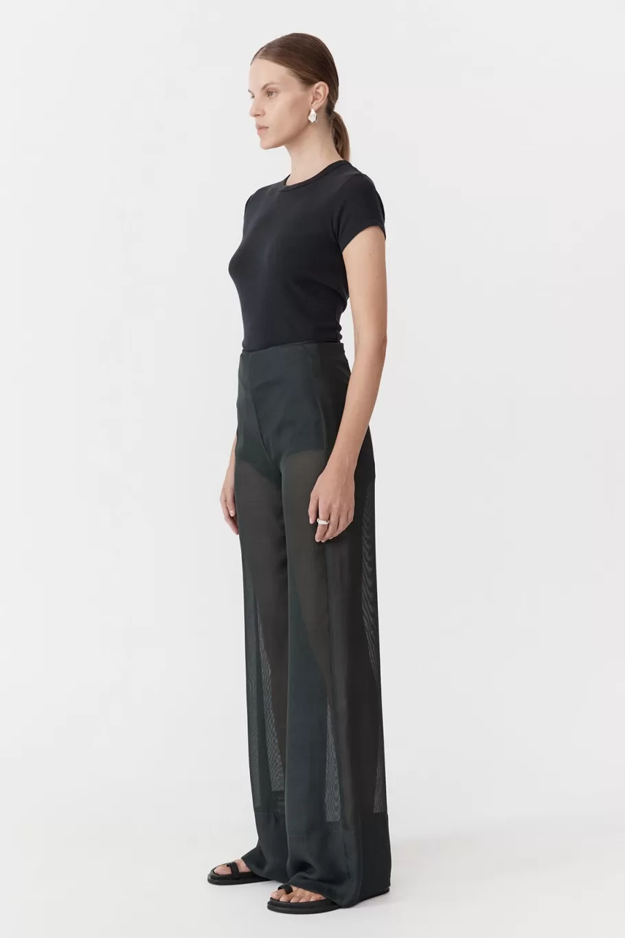 Pants | St. Agni Sheer Silk Gauze Pants - Soot