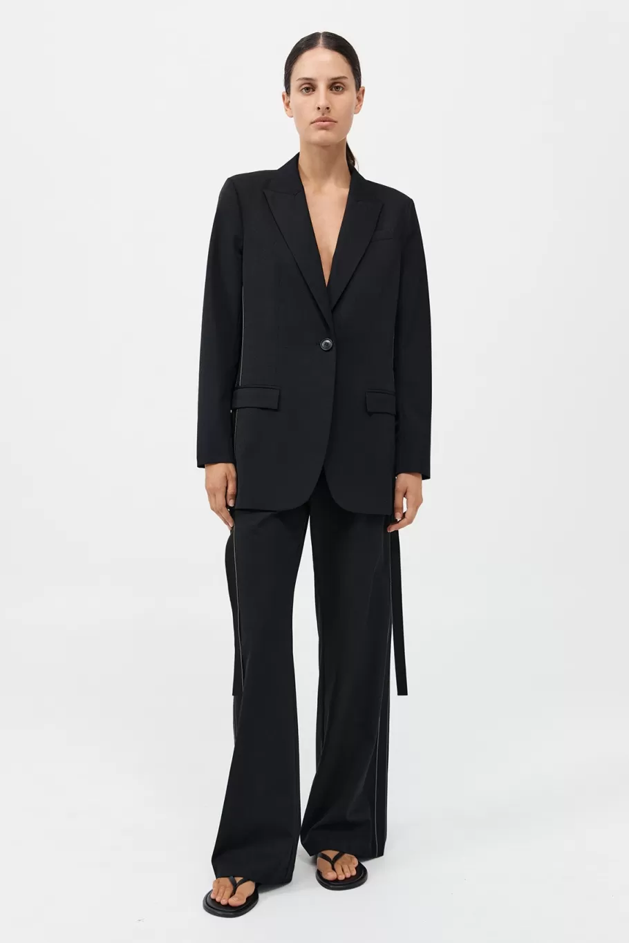 Outerwear | Tailoring | St. Agni Side Stripe Blazer - Black