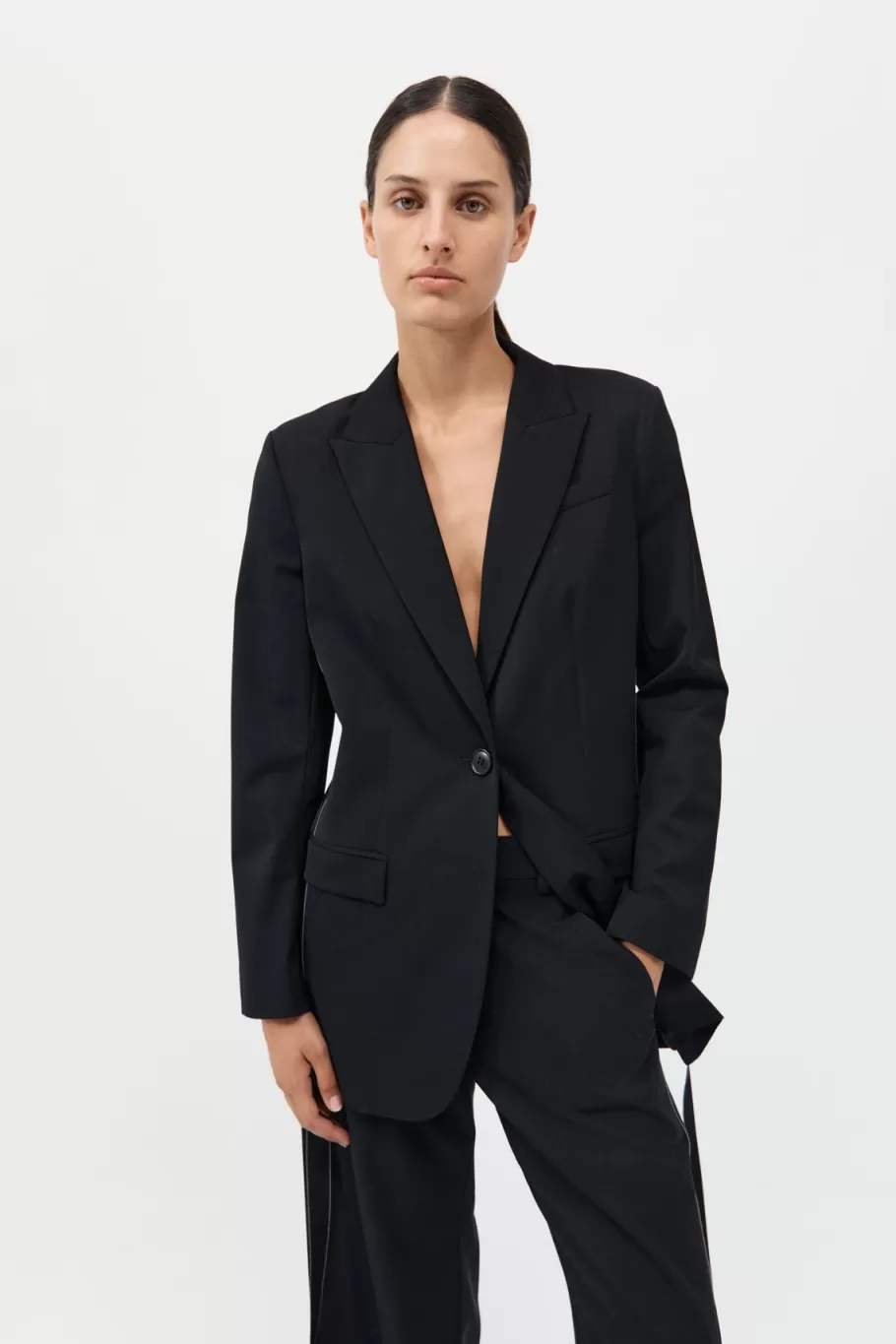 Outerwear | Tailoring | St. Agni Side Stripe Blazer - Black