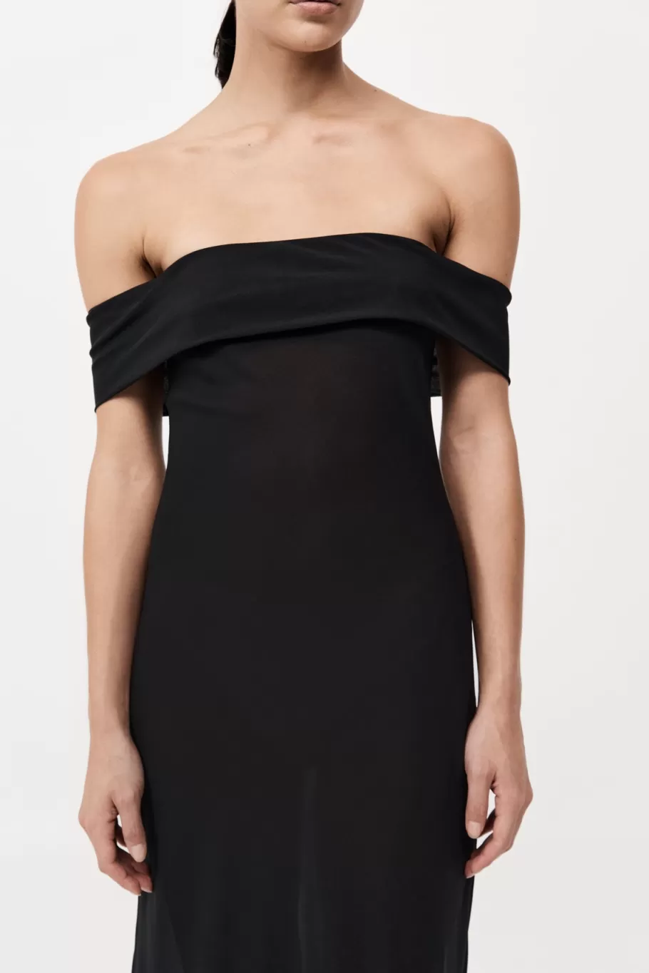 Dresses | St. Agni Silk Off Shoulder Dress - Black