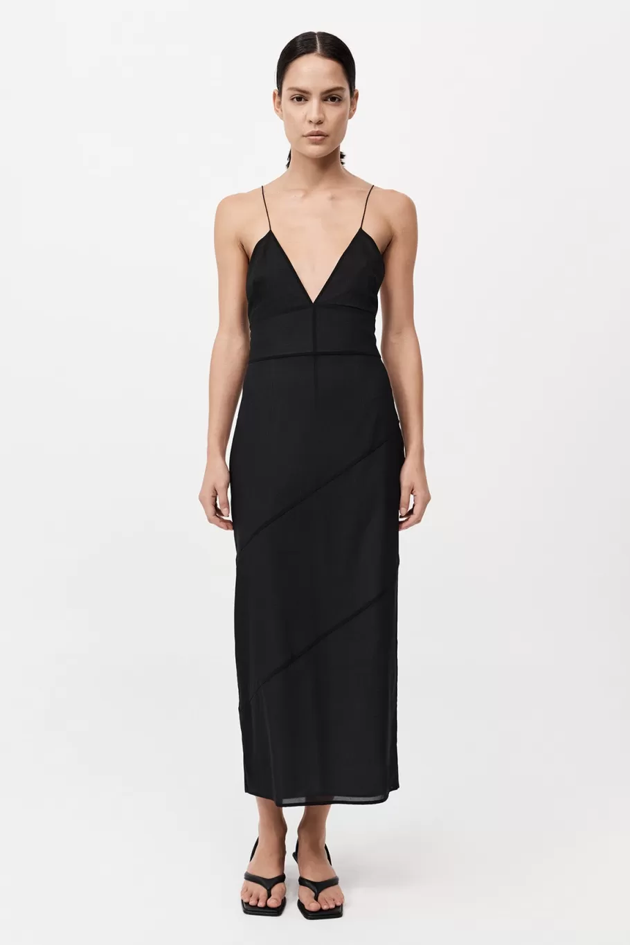 Dresses | St. Agni Silk Panelled Slip Dress - Black