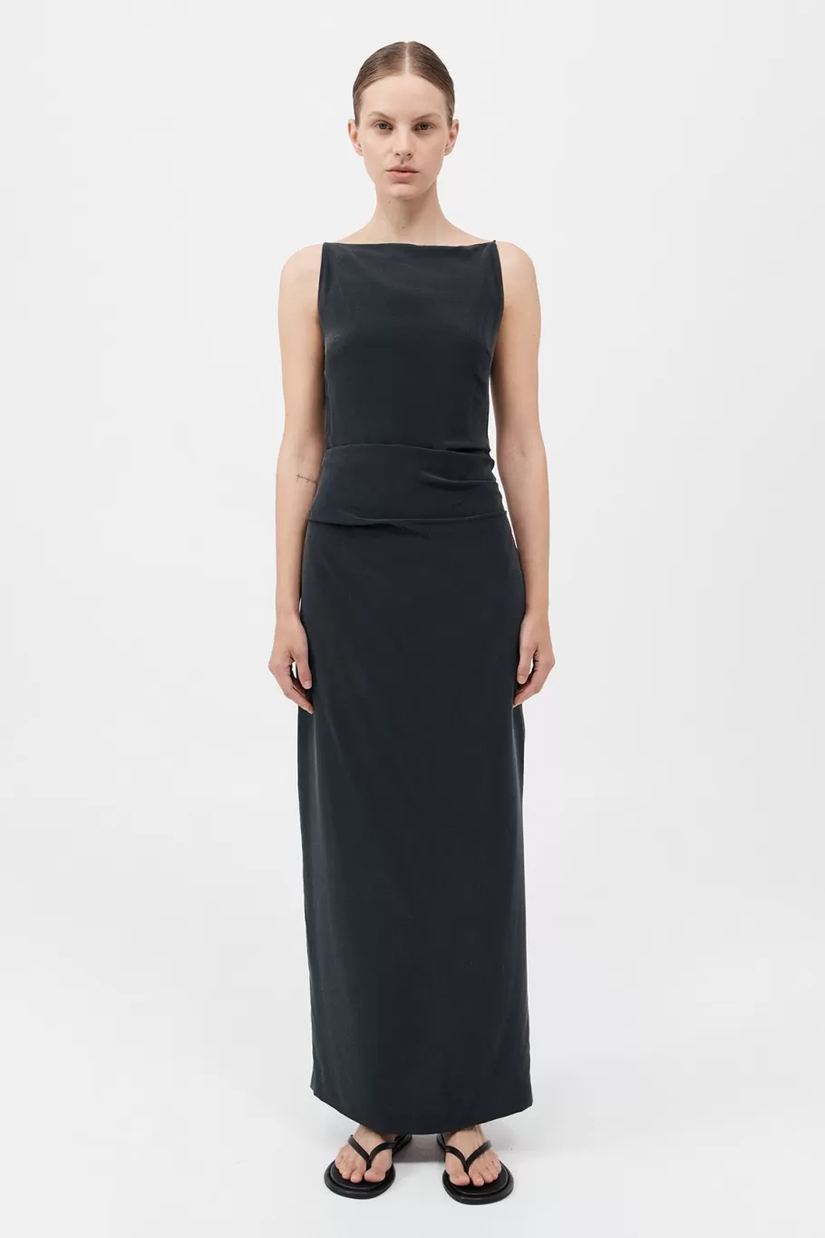 Dresses | St. Agni Silk Tuck Dress - BLACK