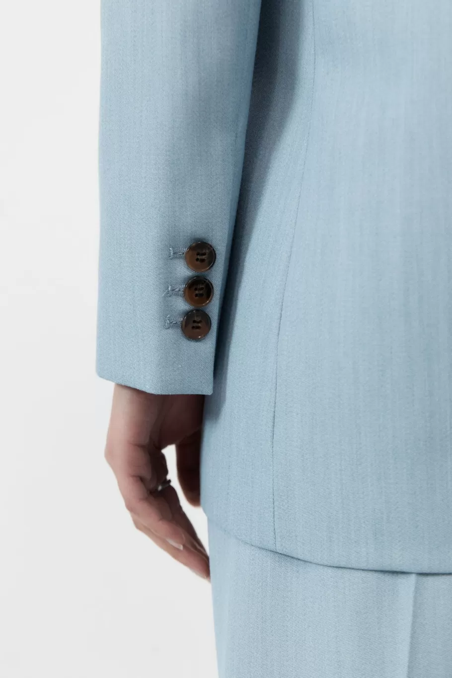 Outerwear | Tailoring | St. Agni Single Button Tailored Blazer - Stone Blue