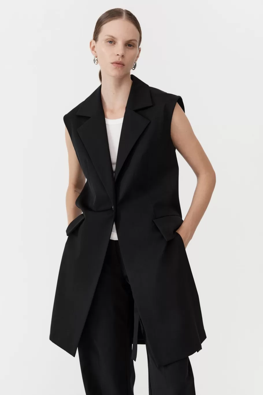 Outerwear | Tailoring | St. Agni Sleeveless Tailored Blazer - Black