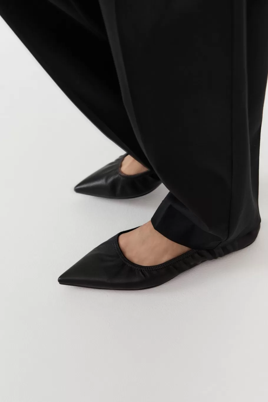 Flats | St. Agni Soft Leather Flat - BLACK