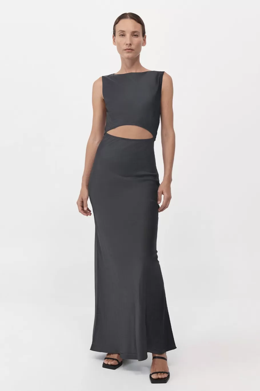 Dresses | St. Agni Soft Silk Cut Out Dress - Washed Black