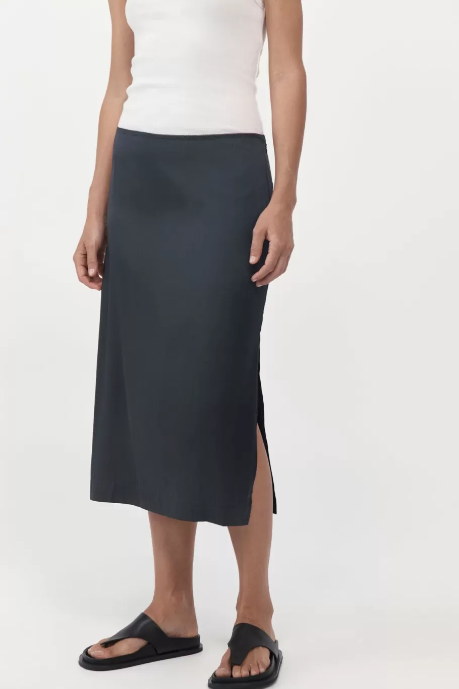 Skirts | St. Agni Soft Silk Midi Skirt - Washed Black