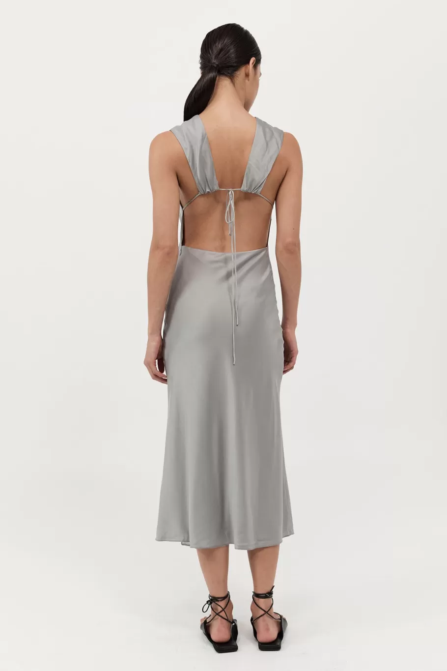 Dresses | St. Agni Soft Silk Rouleau Tie Dress - SILVER