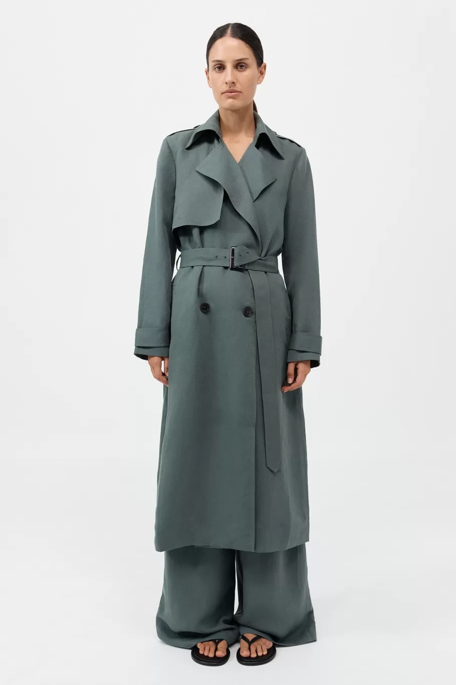 Outerwear | Tailoring | St. Agni Soft Tailored Trench - BALSAM GREEN