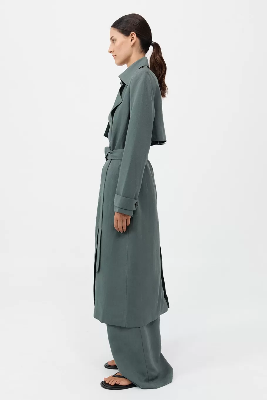 Outerwear | Tailoring | St. Agni Soft Tailored Trench - BALSAM GREEN