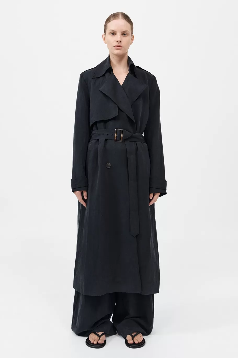 Outerwear | Tailoring | St. Agni Soft Tailored Trench - BLACK