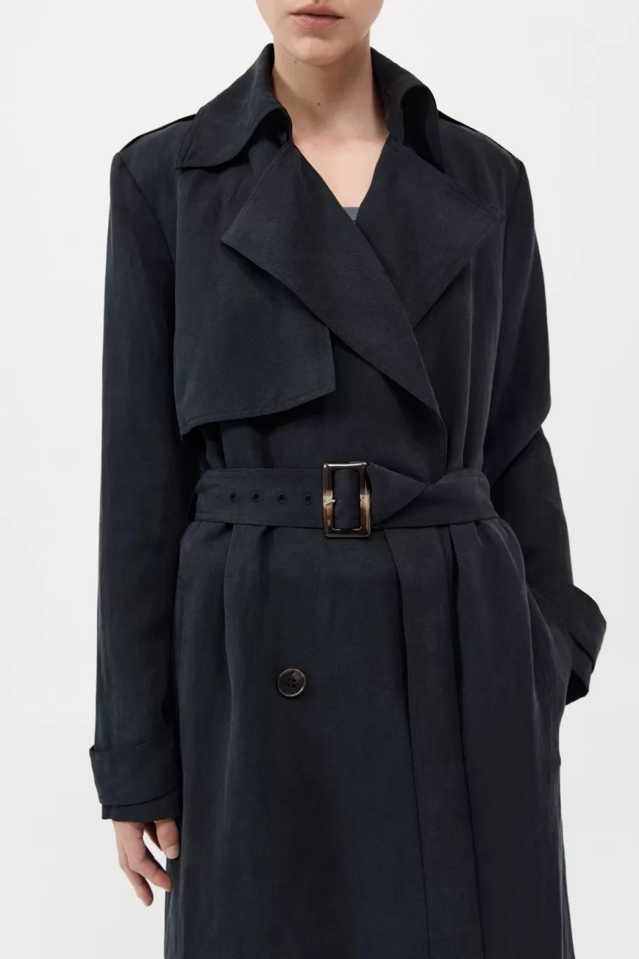 Outerwear | Tailoring | St. Agni Soft Tailored Trench - BLACK