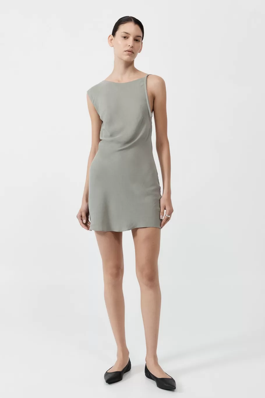 Dresses | St. Agni Sophia Drape Mini Dress - SHADOW