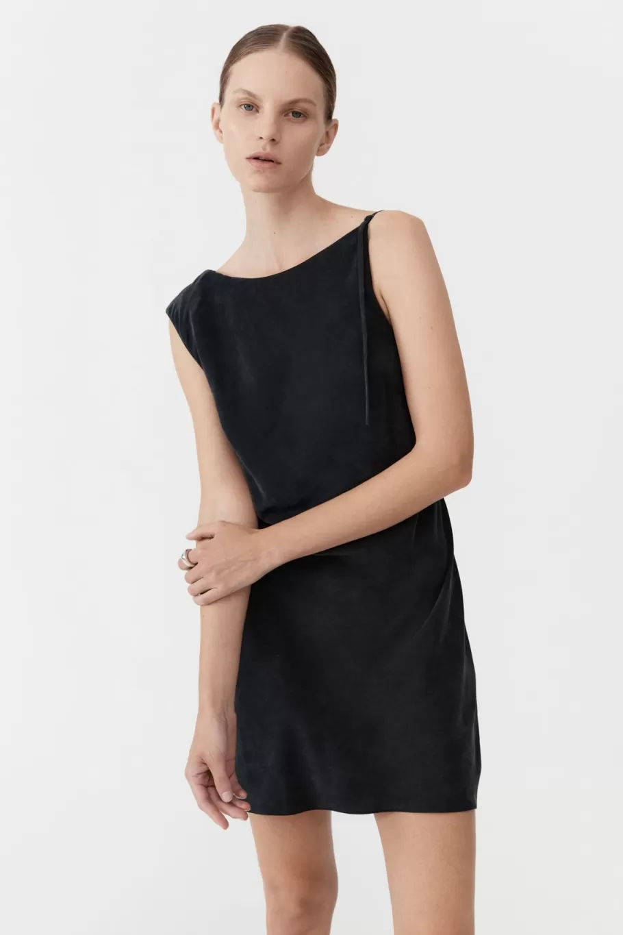 Dresses | St. Agni Sophia Drape Mini Dress - Washed BLACK