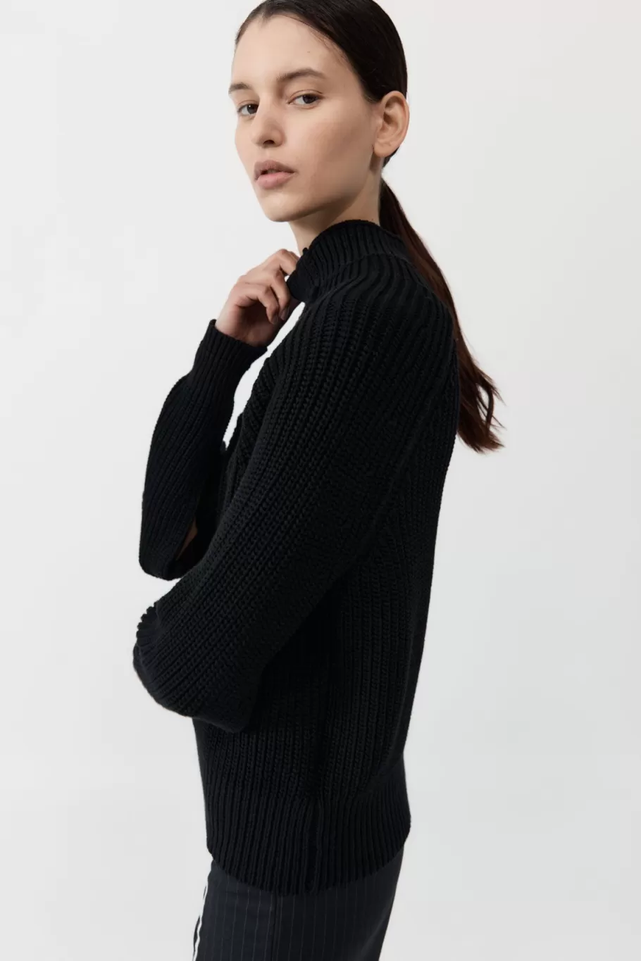 Jumpers | Knitwear | St. Agni Split Sleeve Jumper - BLACK