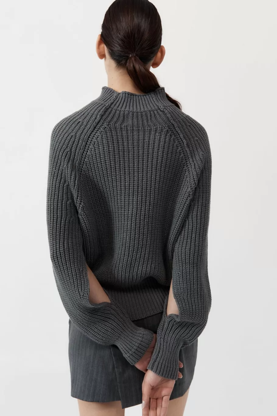 Jumpers | Knitwear | St. Agni Split Sleeve Jumper - SMOKE