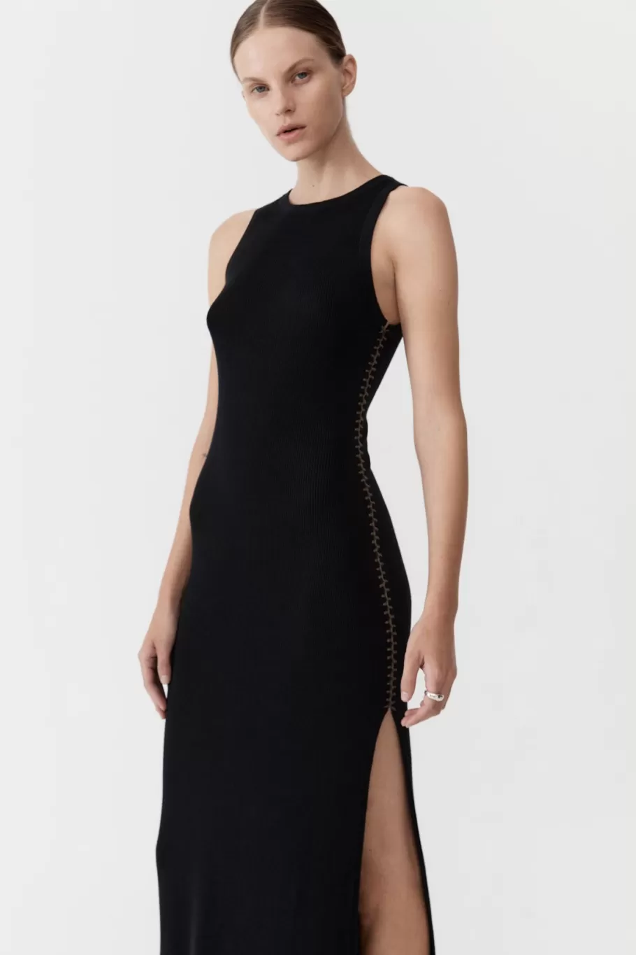 Dresses | Basics | St. Agni Stitch Detail Dress - BLACK