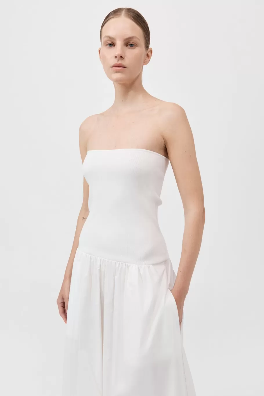 Dresses | St. Agni Strapless Dress - WHITE