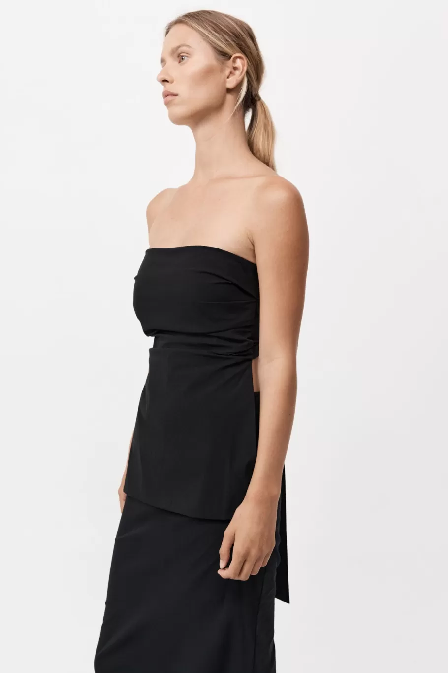 Tops | St. Agni Strapless Tie Back Top - BLACK