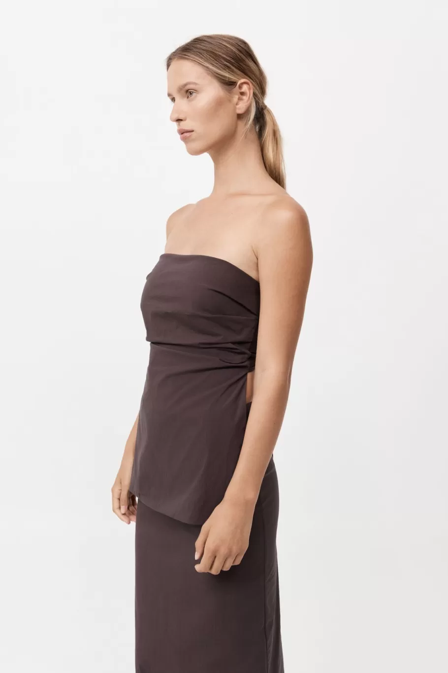 Tops | St. Agni Strapless Tie Back Top - CHOCOLATE PLUM