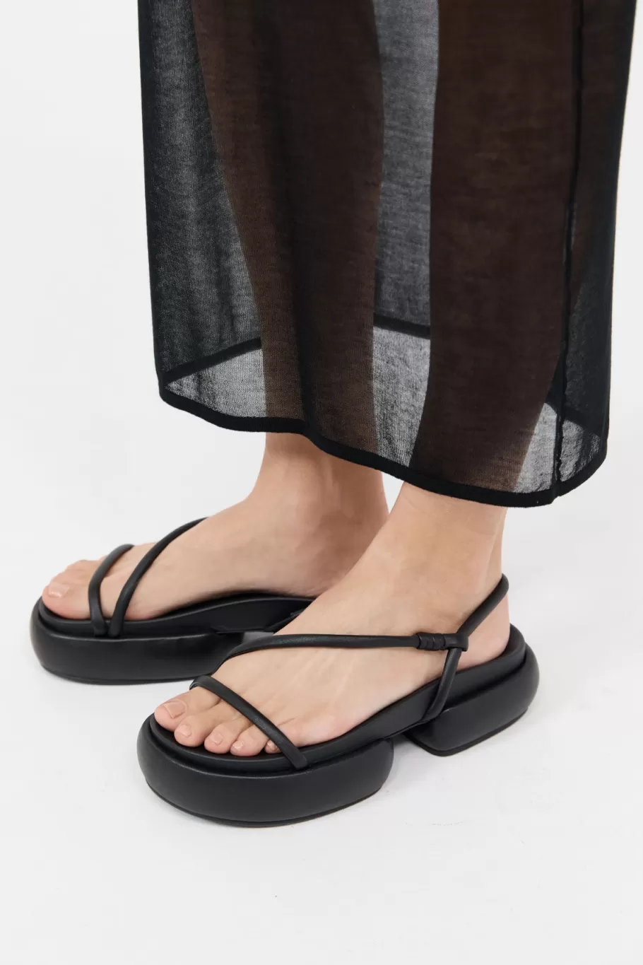 Slides | Sandals | St. Agni Strappy Pillow Slides - BLACK