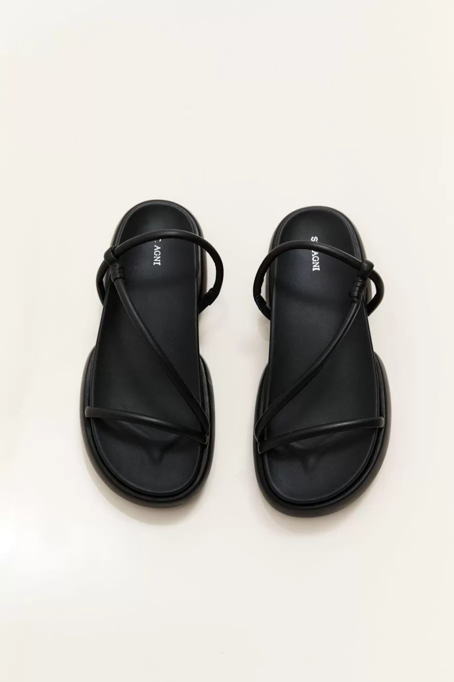 Slides | Sandals | St. Agni Strappy Pillow Slides - BLACK