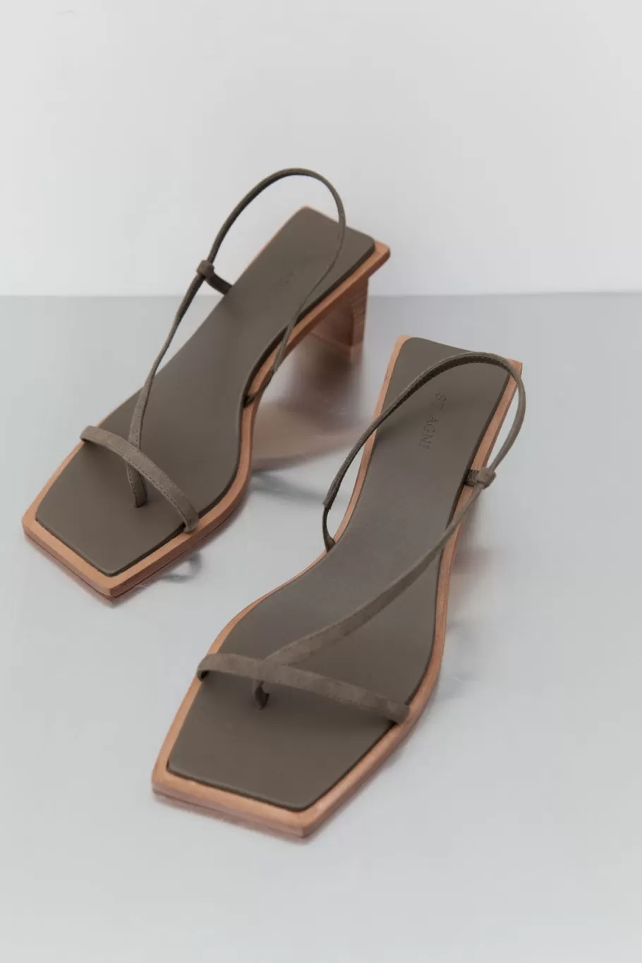 Heels | St. Agni Suede Strap Heel - KELP