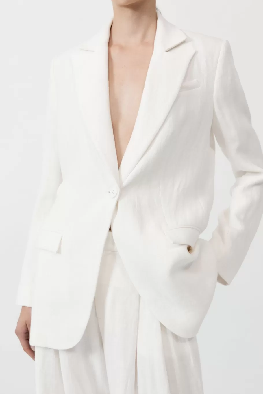 Outerwear | Tailoring | St. Agni Tailored Linen Blazer - IVORY