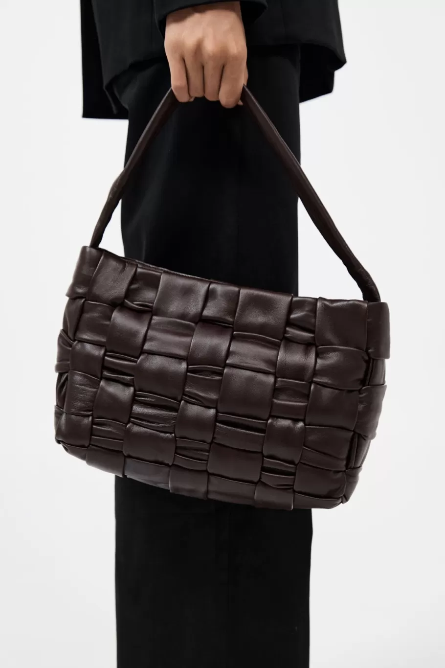 Bags | St. Agni Textured Mini Woven Tote - CHOCOLATE