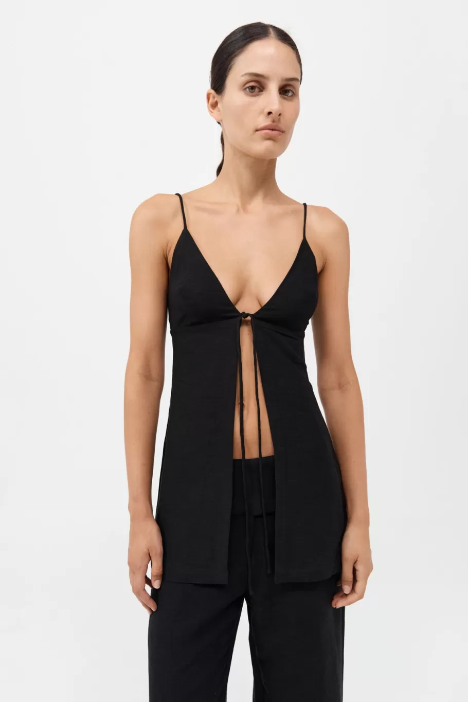 Tops | St. Agni Tie Front Top - BLACK