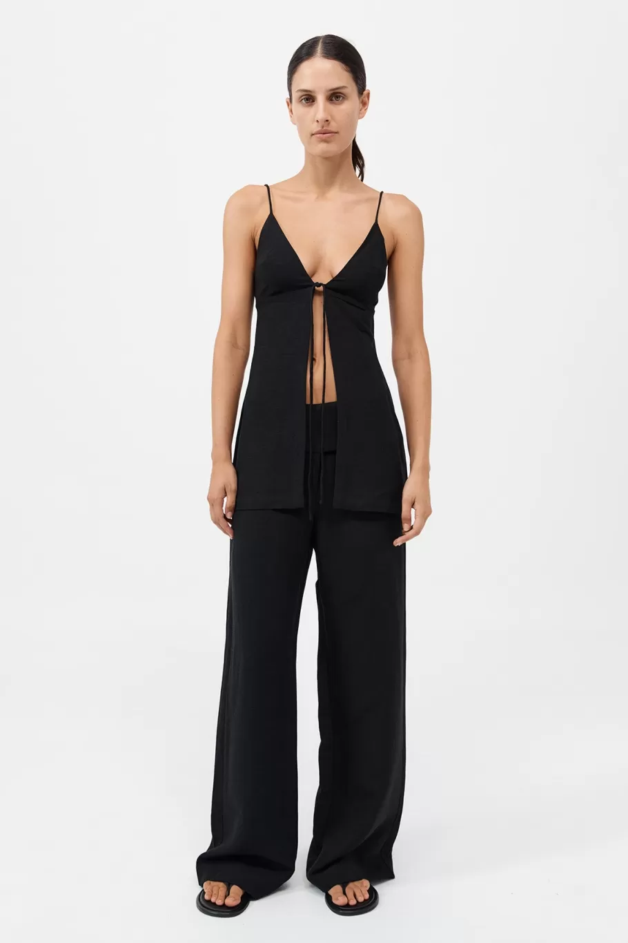 Tops | St. Agni Tie Front Top - BLACK