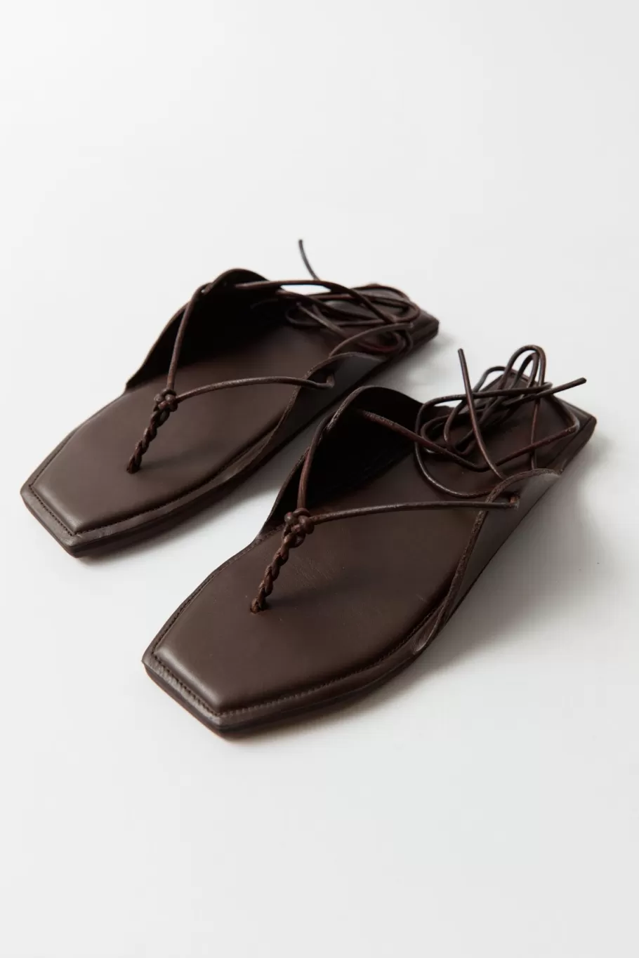 Sandals | St. Agni Tie Up Sandal - CHOCOLATE