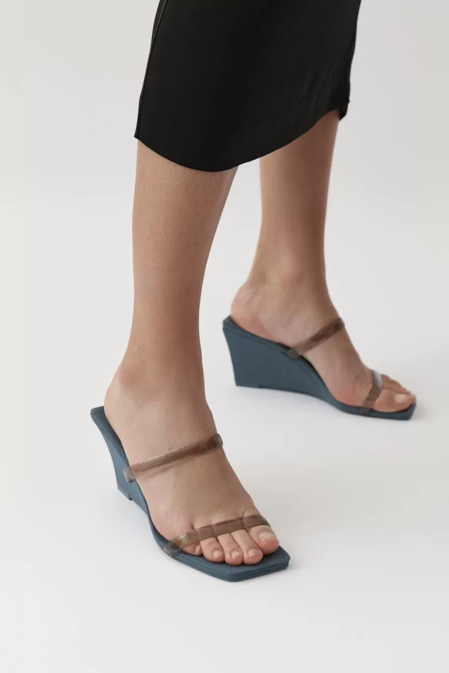 Heels | Wedges | St. Agni Transparent Wedge - SLATE