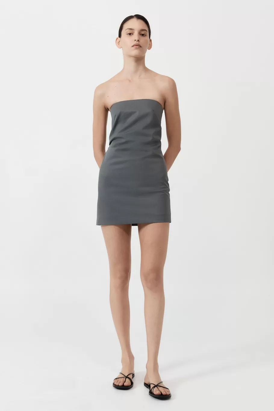 Dresses | Tailoring | St. Agni Tuck Mini Dress - Pewter Grey