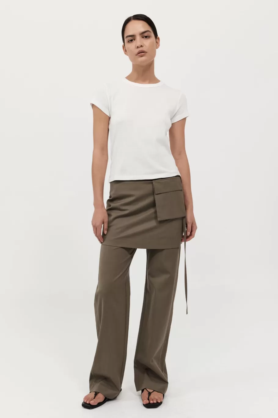 Tailoring | Skirts | St. Agni Utilitarian Pocket Mini Skirt - KELP