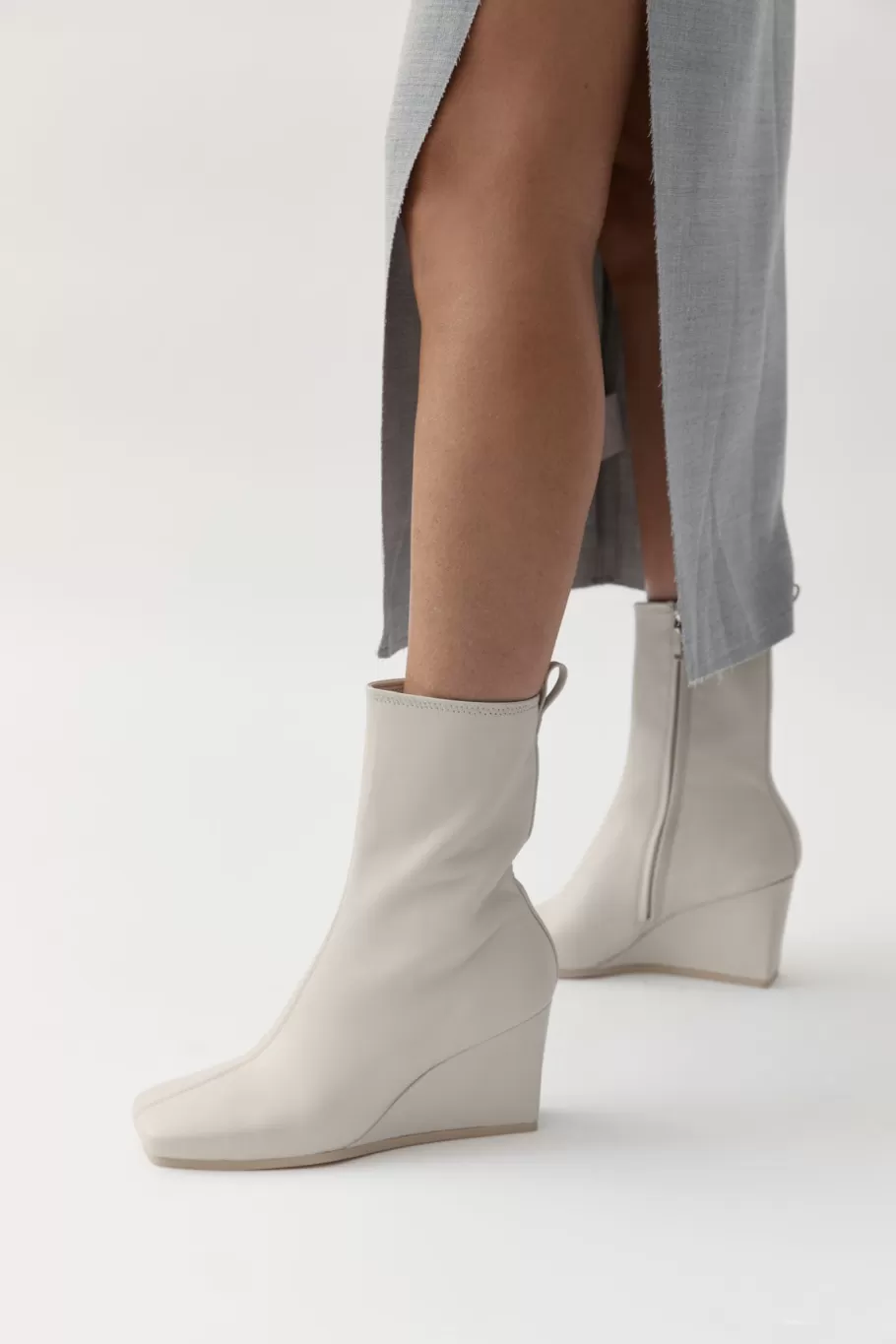 Boots | Wedges | St. Agni Wedge Boot - COOL WHITE