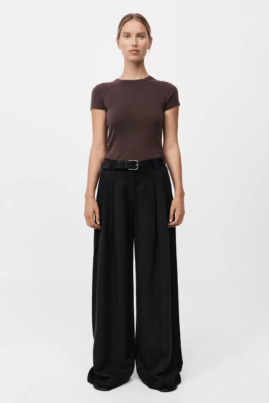 Tailoring | Pants | St. Agni Wide Leg Pleat Pants - BLACK