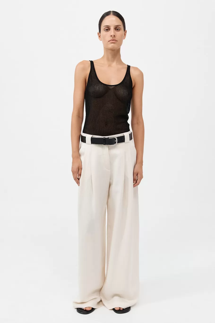 Tailoring | Pants | St. Agni Wide Leg Pleat Pants - TOFU