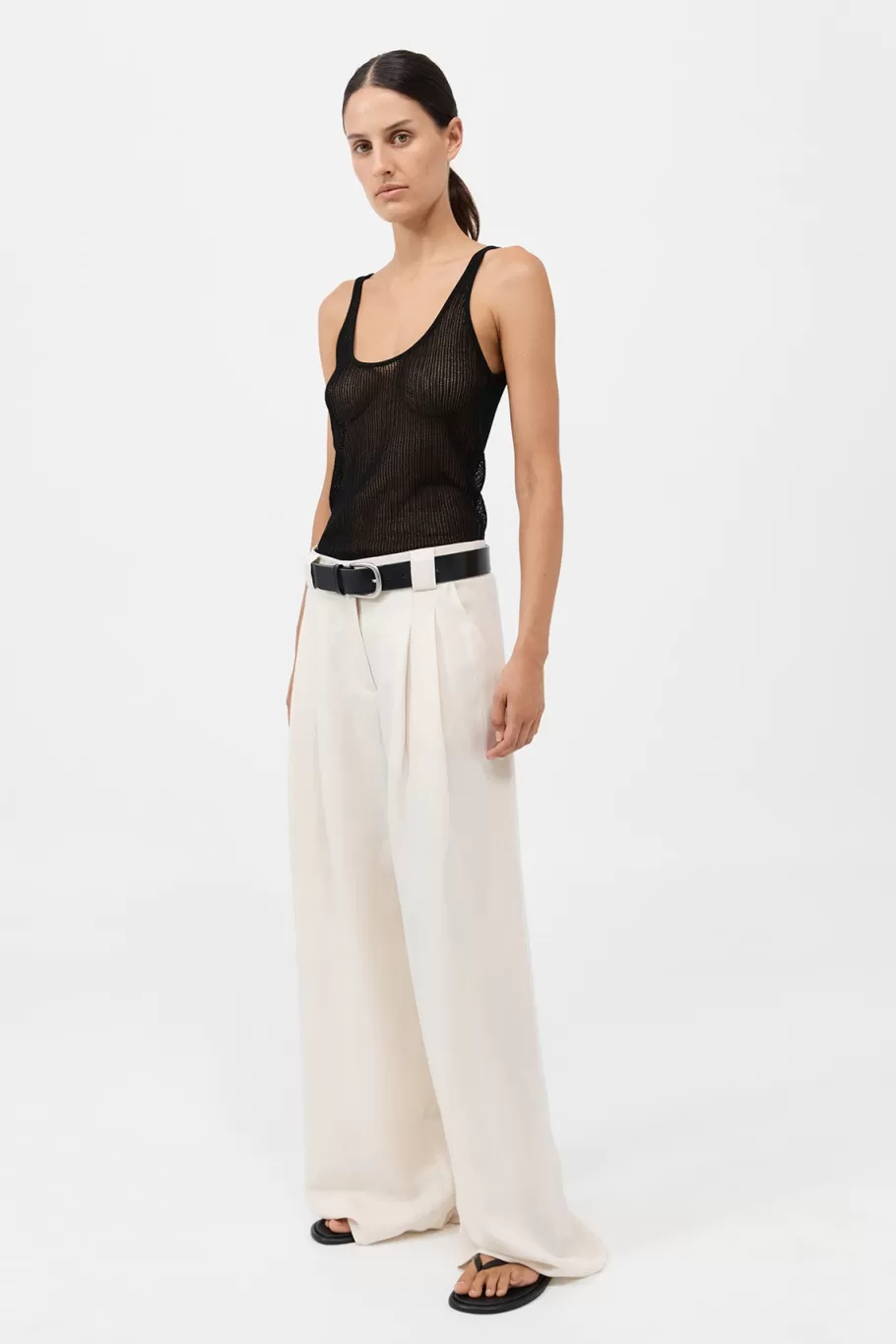 Tailoring | Pants | St. Agni Wide Leg Pleat Pants - TOFU