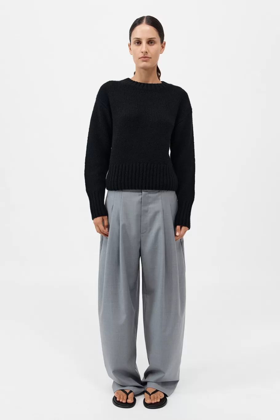 Jumpers | Knitwear | St. Agni Wool Cashmere Blend Sweater - BLACK